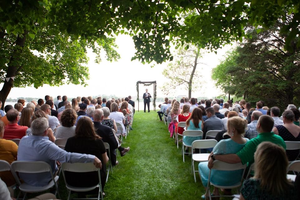 Ceremony on Lake Elsie Wedding Barn pg